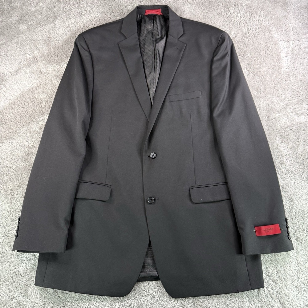 Alfani Slim Fit Blazer Mens 44L Black 100% Wool Sport Coat NWT Macy's $360